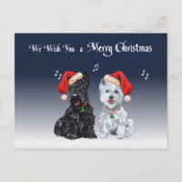 Escocés y Westie Caroling