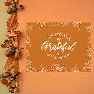 Postal Festiva Escrito a mano Agradecer el Día de Acción de Graci