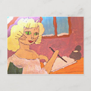 Postal Festiva escritura de una letra a Santa