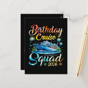 Postal Festiva Escuadrón de crucero de cumpleaños 2026