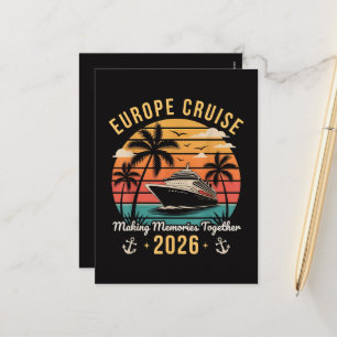 Postal Festiva Escuadrón de crucero por Europa 2026 Vacaciones fa
