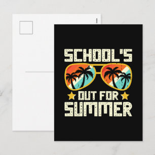 Postal Festiva Escuela fuera por verano