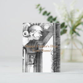 Postal Festiva Escultura del castillo Arte de lápiz