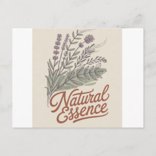 Postal Festiva Esencia Natural Vintage Botánico Flor Silvestre