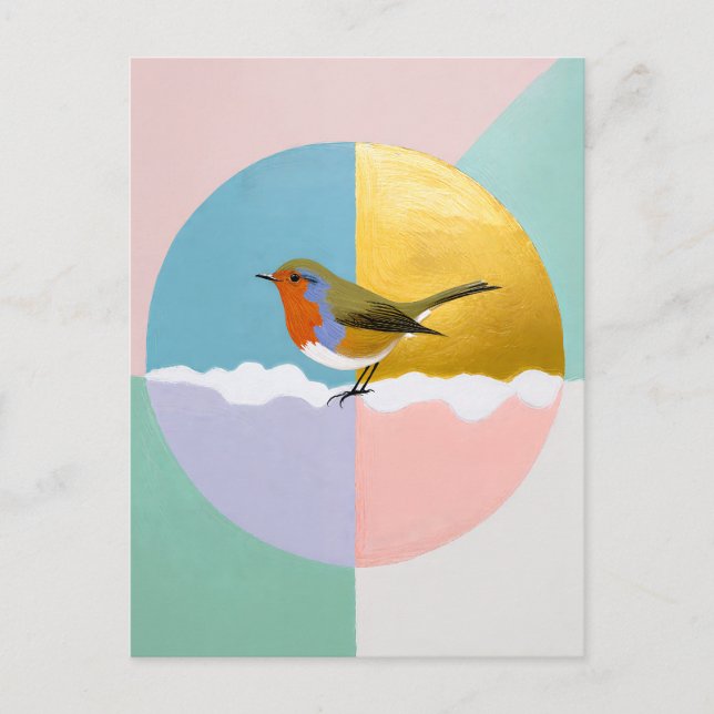 Postal Festiva Esfera geométrica de Robin (Anverso)