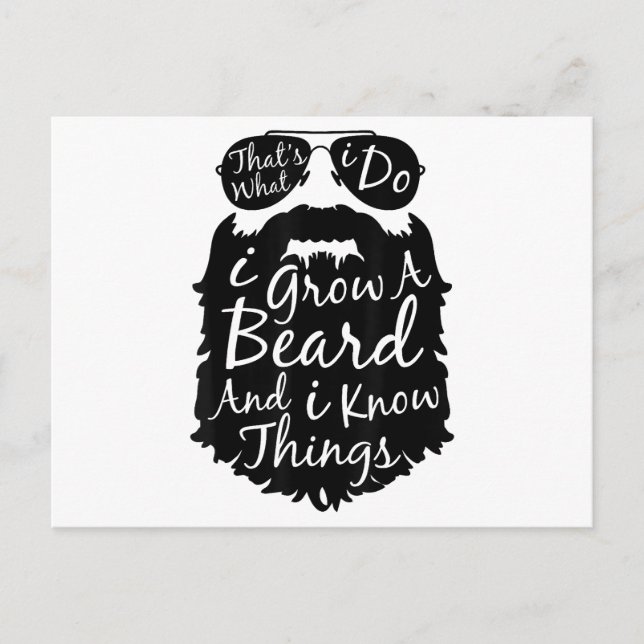 Postal Festiva Eso es lo que hago, me planto barba y sé cosas (Anverso)