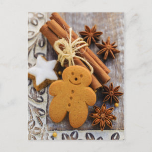 Postal Festiva Especias navidades, Ginger Y Estrellas De Anís