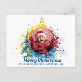 Postal Festiva Espectacular copo de nieve a medida