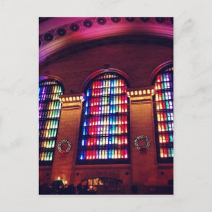 Postal Festiva Espectáculo de luz en Grand Central Station, NYC