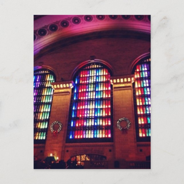 Postal Festiva Espectáculo de luz en Grand Central Station, NYC (Anverso)