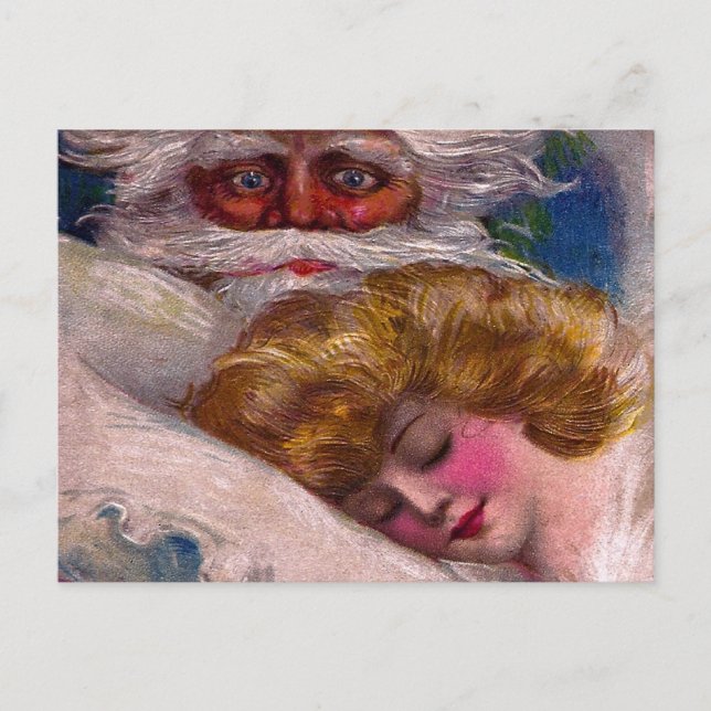 Postal Festiva Espeluznante Bonito Santa Claus Navidades (Anverso)