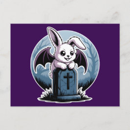 Postal Festiva Espeluznante Gótico Pastel Vampiro Bunny Halloween