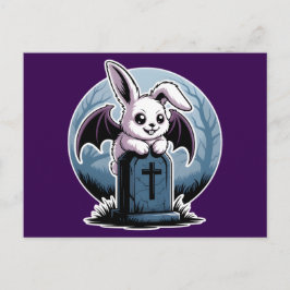 Postal Festiva Espeluznante Gótico Pastel Vampiro Bunny Halloween