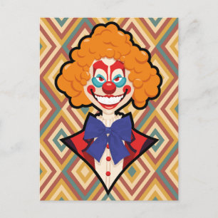 Postal Festiva Espeluznante payaso retro trepidante Halloween col