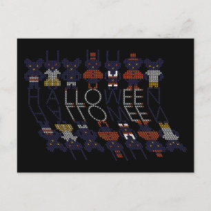 Postal Festiva Espeluznantes monstruos de Halloween