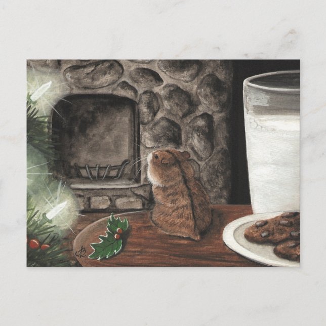 Postal Festiva Esperando a Santa María (Anverso)