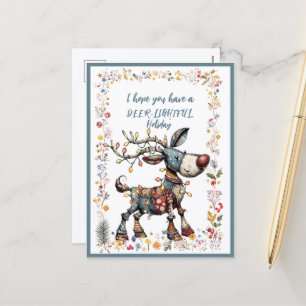 Postal Festiva Espero que tengas unas vacaciones DEER-LUMINOSAS