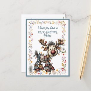 Postal Festiva Espero que tengas unas vacaciones DEER-LUMINOSAS