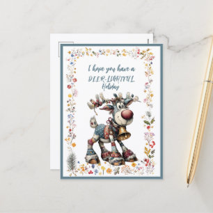 Postal Festiva Espero que tengas unas vacaciones DEER-LUMINOSAS