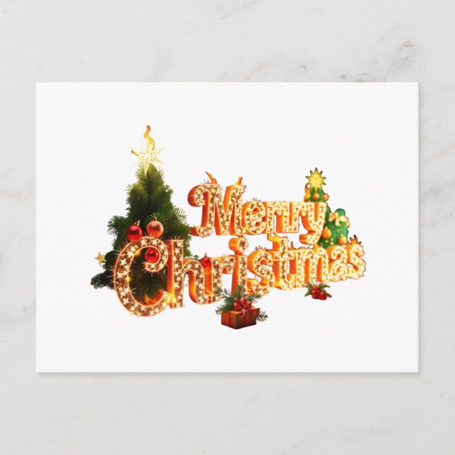 Postal Festiva Espuma de Navidades dorados - Árbol festivo (Anverso)