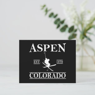 Postal Festiva Esquí de Aspen Colorado
