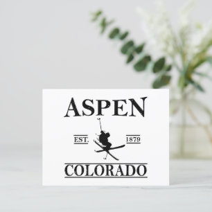 Postal Festiva Esquí de Aspen Colorado