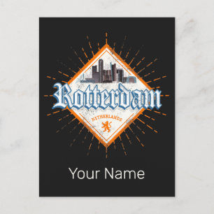 Postal Festiva Esquina holandesa de la línea aérea de Rotterdam