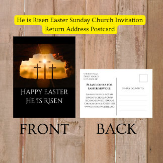 Postal Festiva Está invitando a la iglesia dominical de Pascua