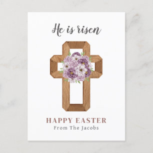 Postal Festiva Está levantado Elegante Pascua floral cristiana