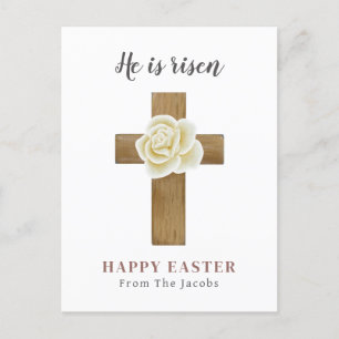Postal Festiva Está levantado Elegante Pascua floral cristiana