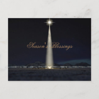 Postal Festiva Establo y estrella abstractos de la natividad del