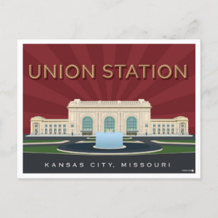 Postal Festiva Estación de Unión de Kansas City - Postcard