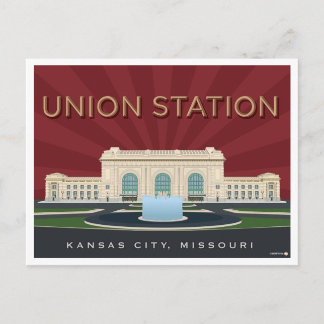 Postal Festiva Estación de Unión de Kansas City - Postcard (Anverso)