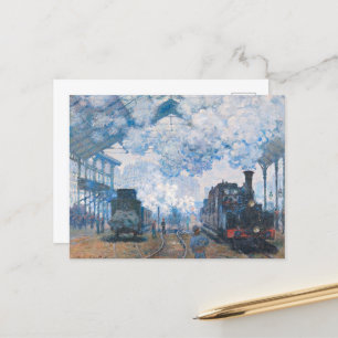 Postal Festiva Estación Monet - Saint-Lazare, llegada del tren