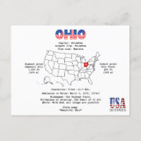 Estado norteamericano de Ohio en un mapa e informa