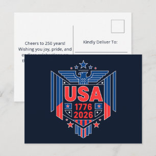 Postal Festiva Estados Unidos 1776-2026