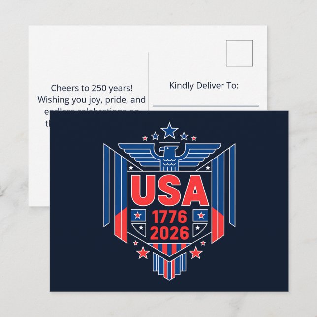 Postal Festiva Estados Unidos 1776-2026 (Anverso / Reverso)