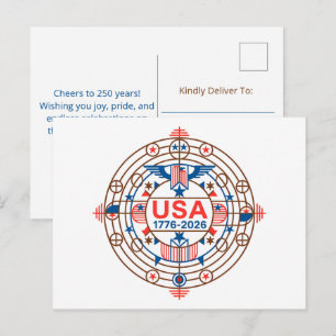 Postal Festiva Estados Unidos 250