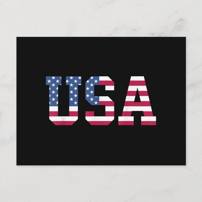 Postal Festiva Estados Unidos Bandera Americana Patriótica Rojo E (Anverso)