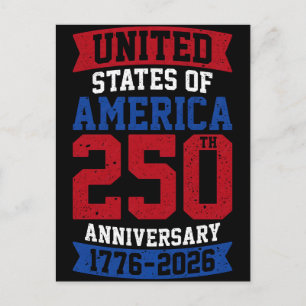 Postal Festiva Estados Unidos de América 250 aniversario 1776 20