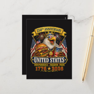 Postal Festiva estadounidense 1776 2026 250 aniversario 4 de juli