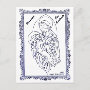 Postal Festiva Estafa Santacito de Madonna
