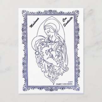 Postal Festiva Estafa Santacito de Madonna