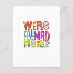 Postal Festiva Estamos todos locos aquí