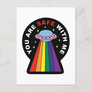 Postal Festiva Estás a salvo conmigo ufo