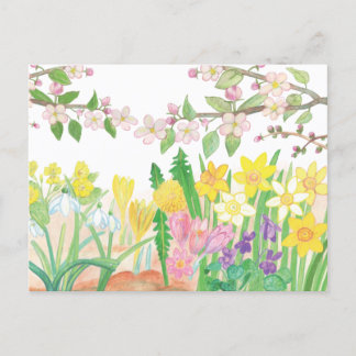 Postal Festiva Estas son las flores de primavera que desatan aleg