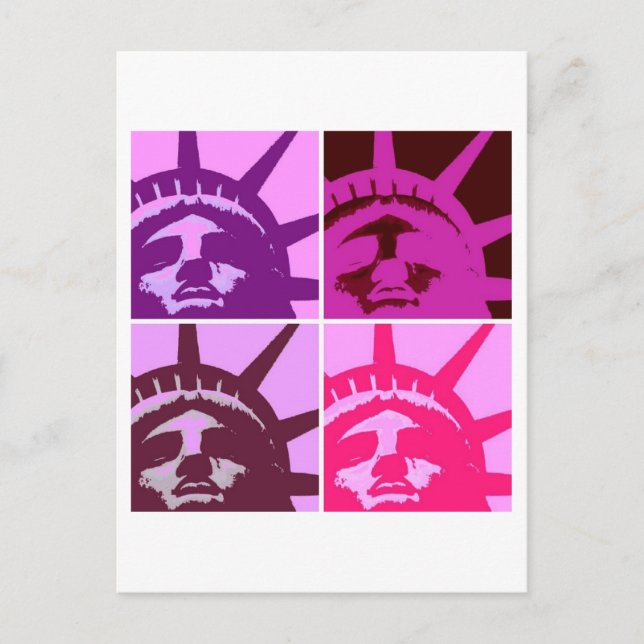 Postal Festiva Estatua de arte pop de la libertad (Anverso)