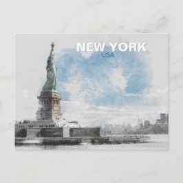 Postal Festiva Estatua de la Libertad USA Holiday - Manhattan NYC