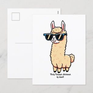 Postal Festiva Este drama de Llama es una verdadera pose peculiar
