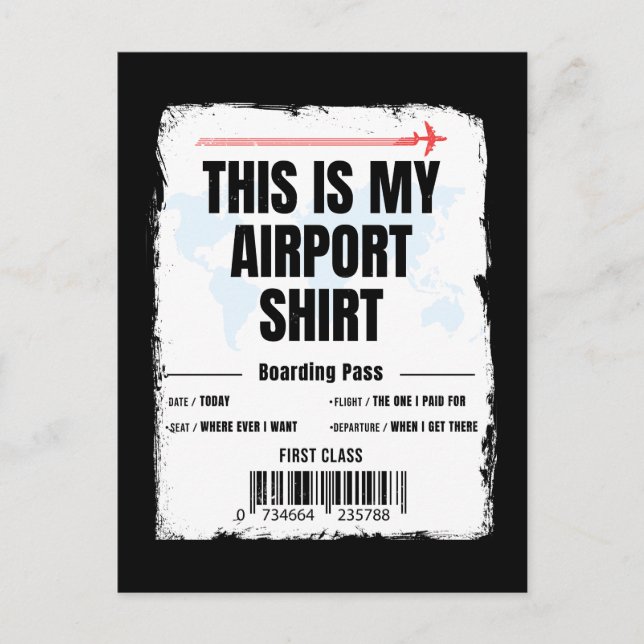 Postal Festiva Este es mi viaje en familia de camisetas al aeropu (Anverso)